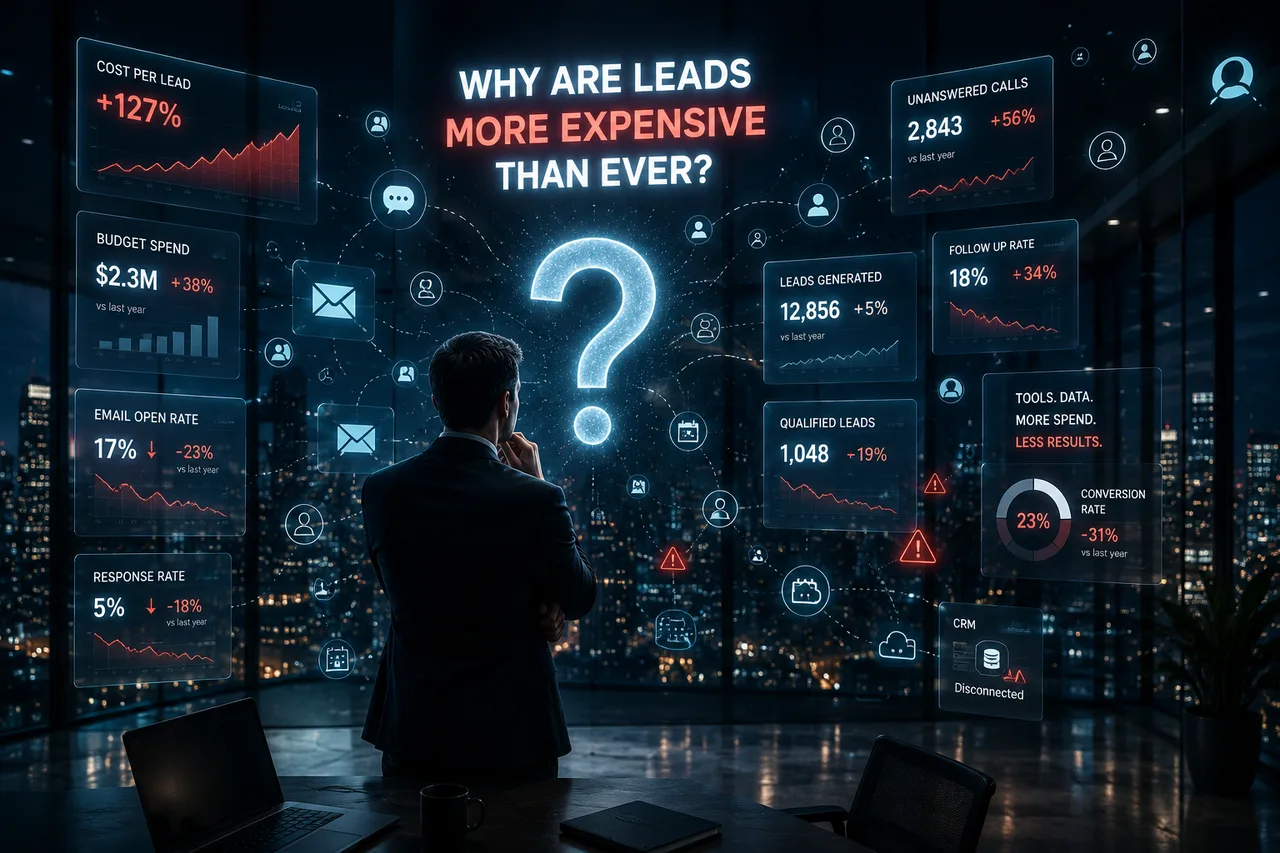 Lead generation cost per lead rising — fragmented stack burning money
